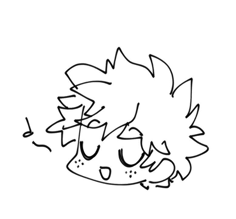 a squiggly gif of deku singing.