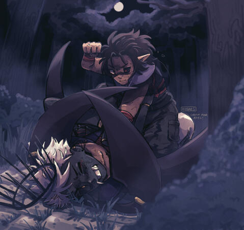 mino vs dante commission illustration for my friend.